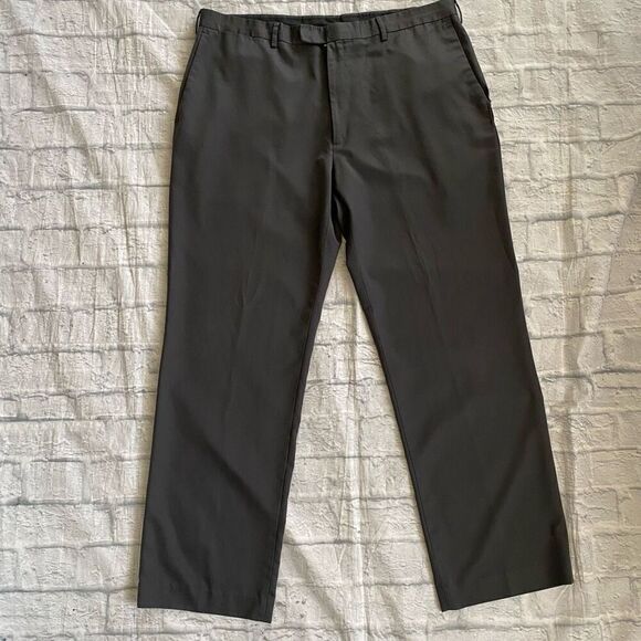 Claiborne men 38/32 flat front dress pants grey - Picture 1 of 10